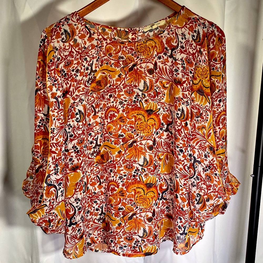 41 HAWTHORNE Wellens Bow Sleeve Blouse
